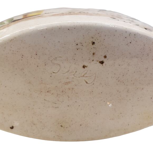 Vintage Hand Painted Bamboo Vase Signed 1984 Rare Vintage Vase Clay Pottery - Picture 5 of 15